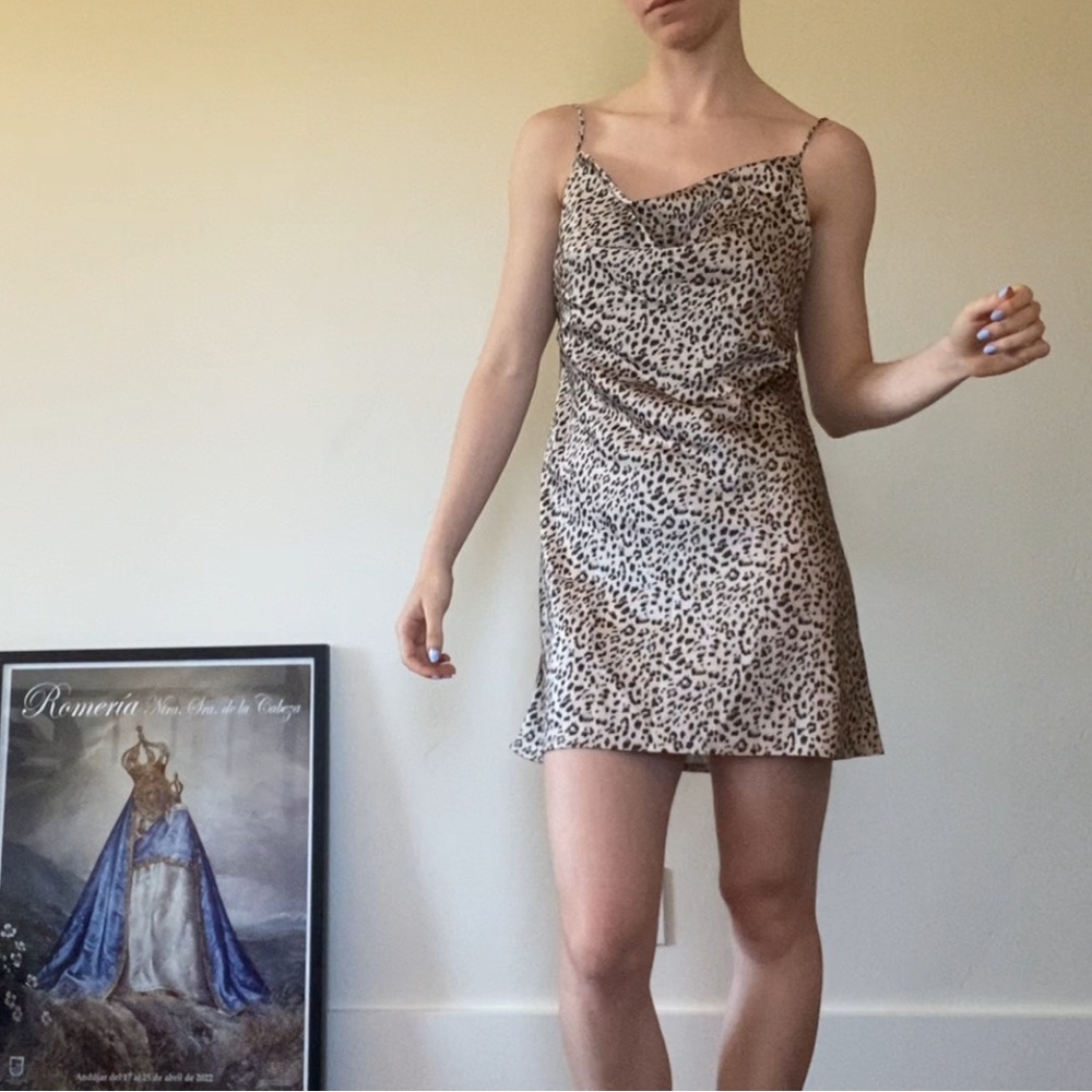 Princess Polly cheetah satin cowl slip dress! 🐆💖